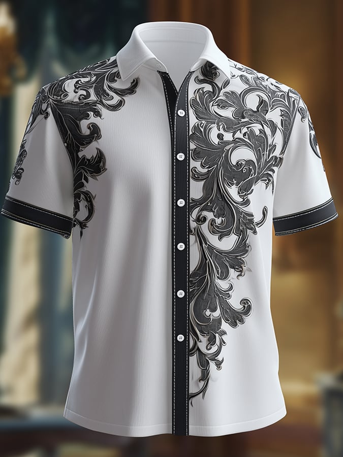 Camisa casual retro Gentleman Brogue diseño Dark para hombre