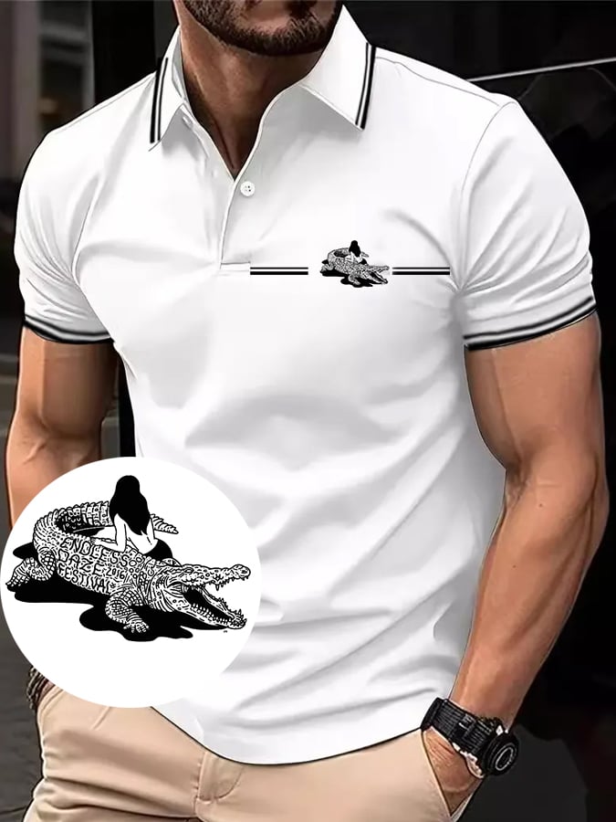 Camisa polo clásico ejecutivo casual en bloques de color para hombre