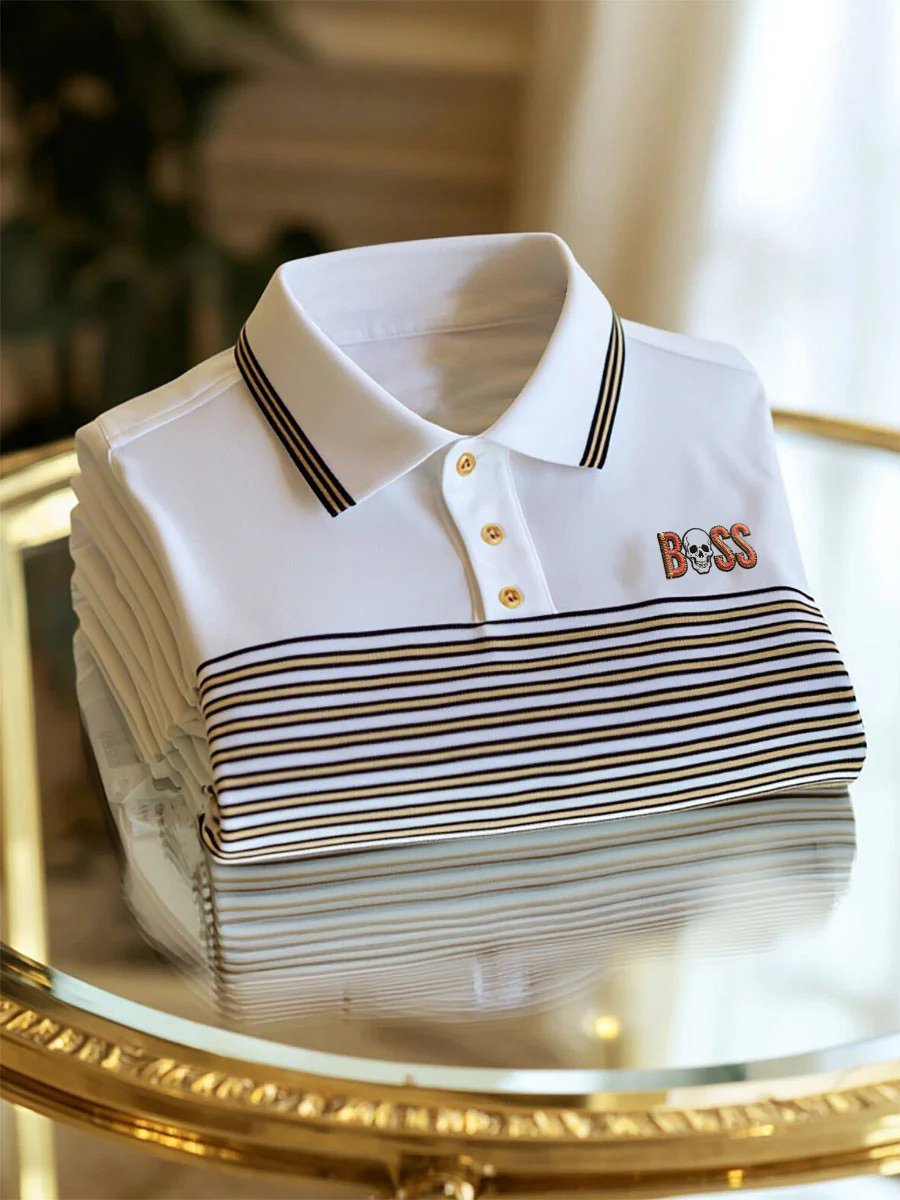 Camisa polo ejecutivo casual Button de manga corta para hombre