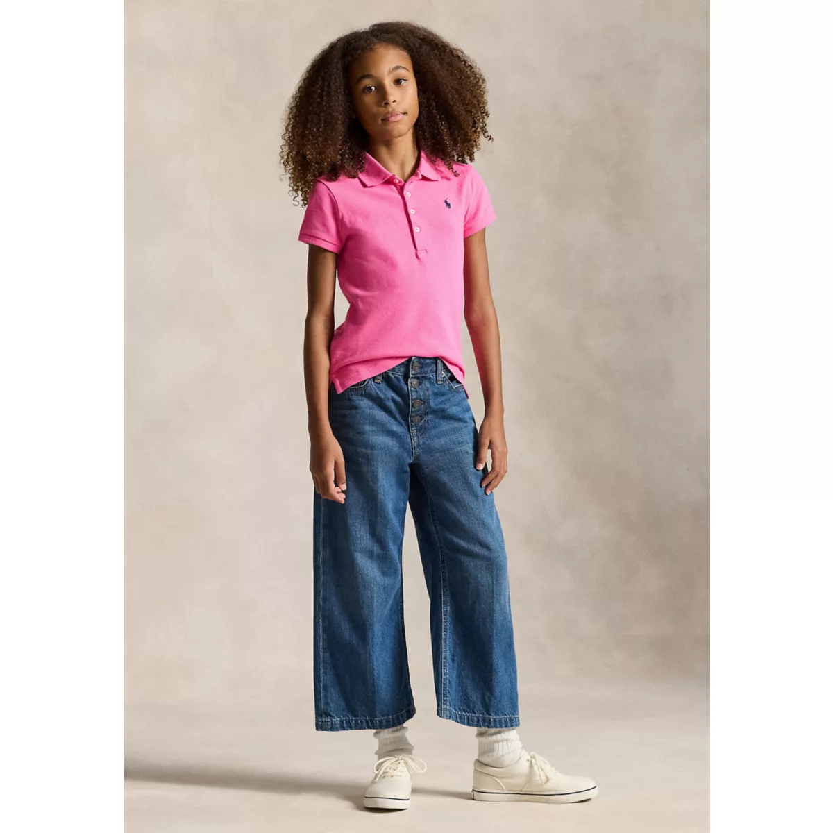 Girls 7-16 Stretch Cotton Mesh Polo Shirt - 3