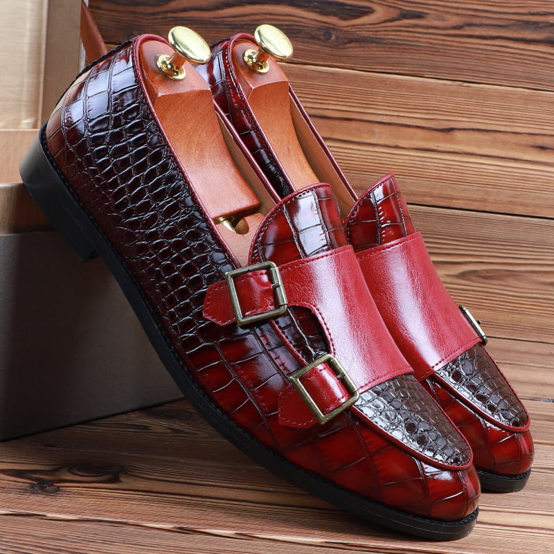 Zapatos New de lujo de modan Pointed diseño Monk Strap