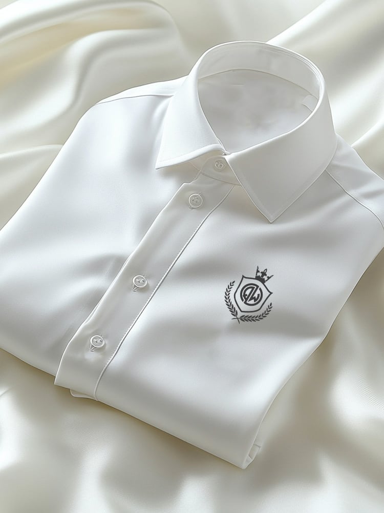 Camisa ejecutivo casual Logo solapa de manga corta para hombre