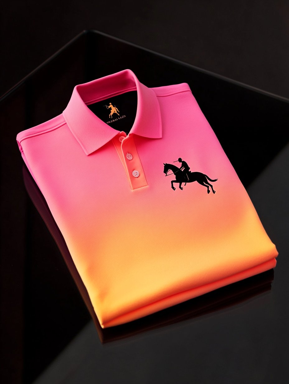 Camisa polo clásico ejecutivo Logo Button de manga corta para hombre