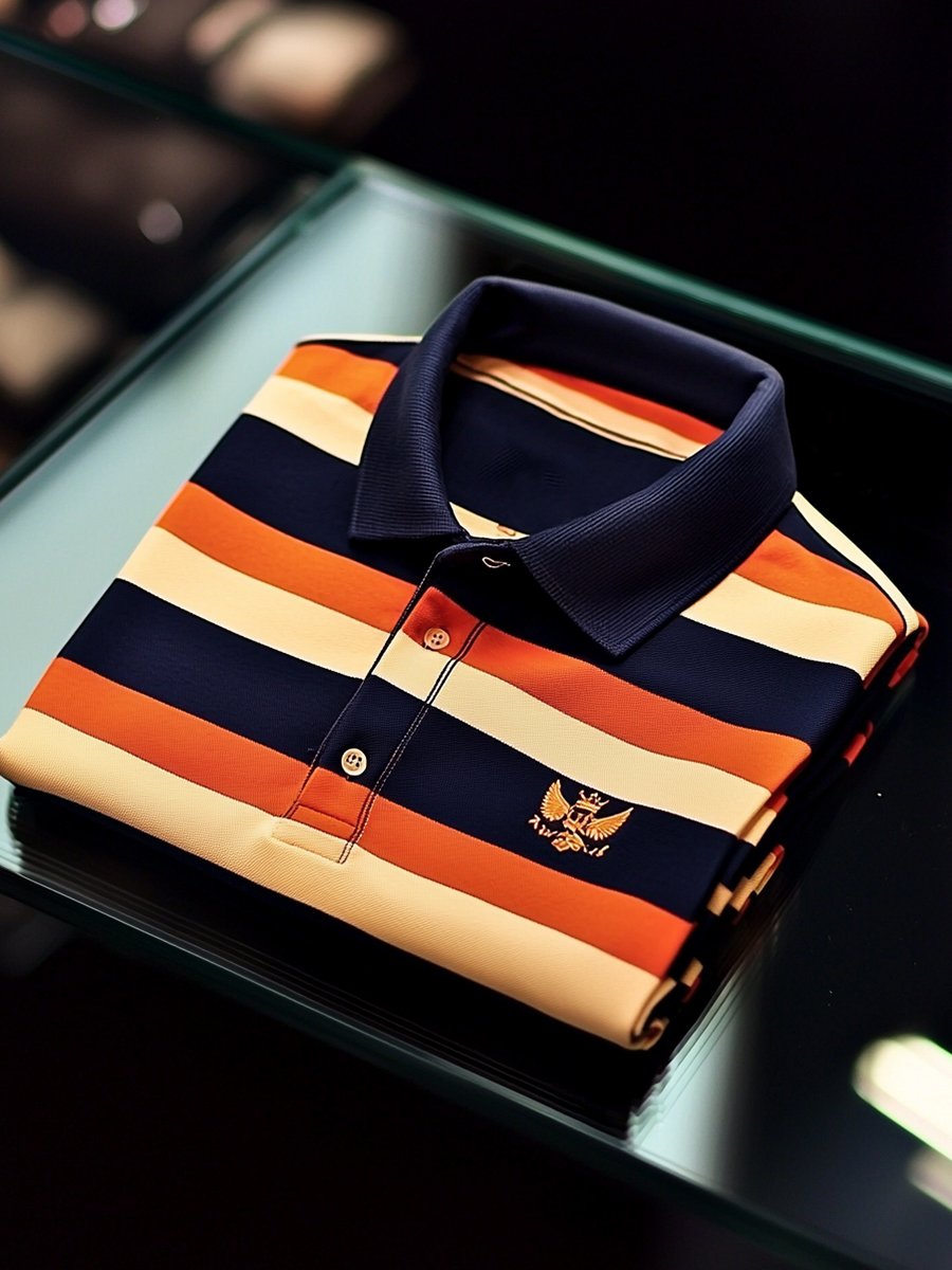 Camisa polo vintage ejecutivo de manga larga para hombre