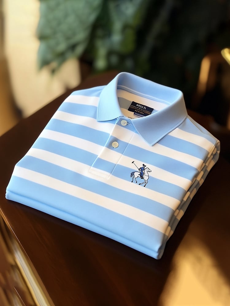 Camisa polo clásico ejecutivo Logo Button de manga corta para hombre
