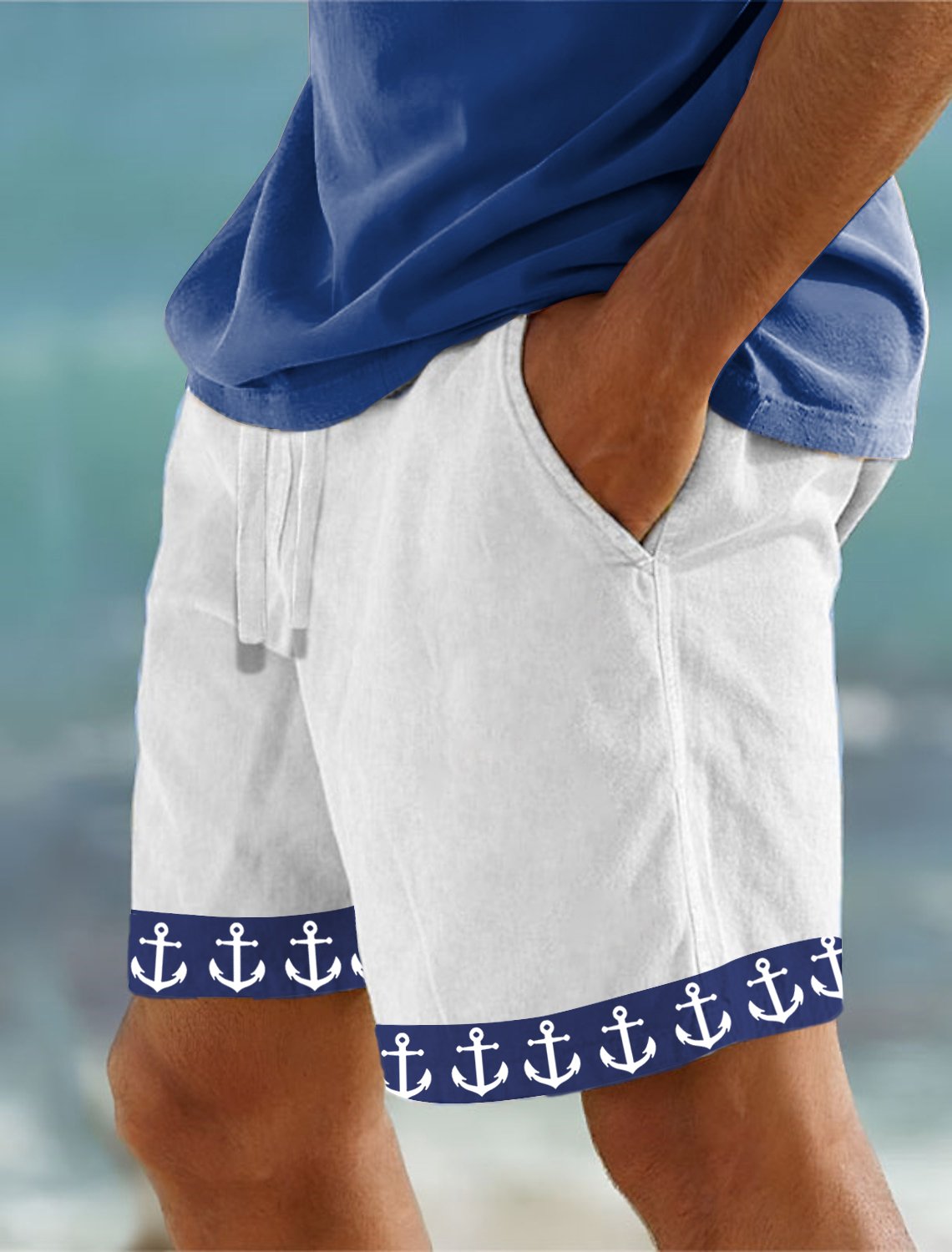Shorts Hawaiian Anchor estampado Resort (With Pockets) para hombre