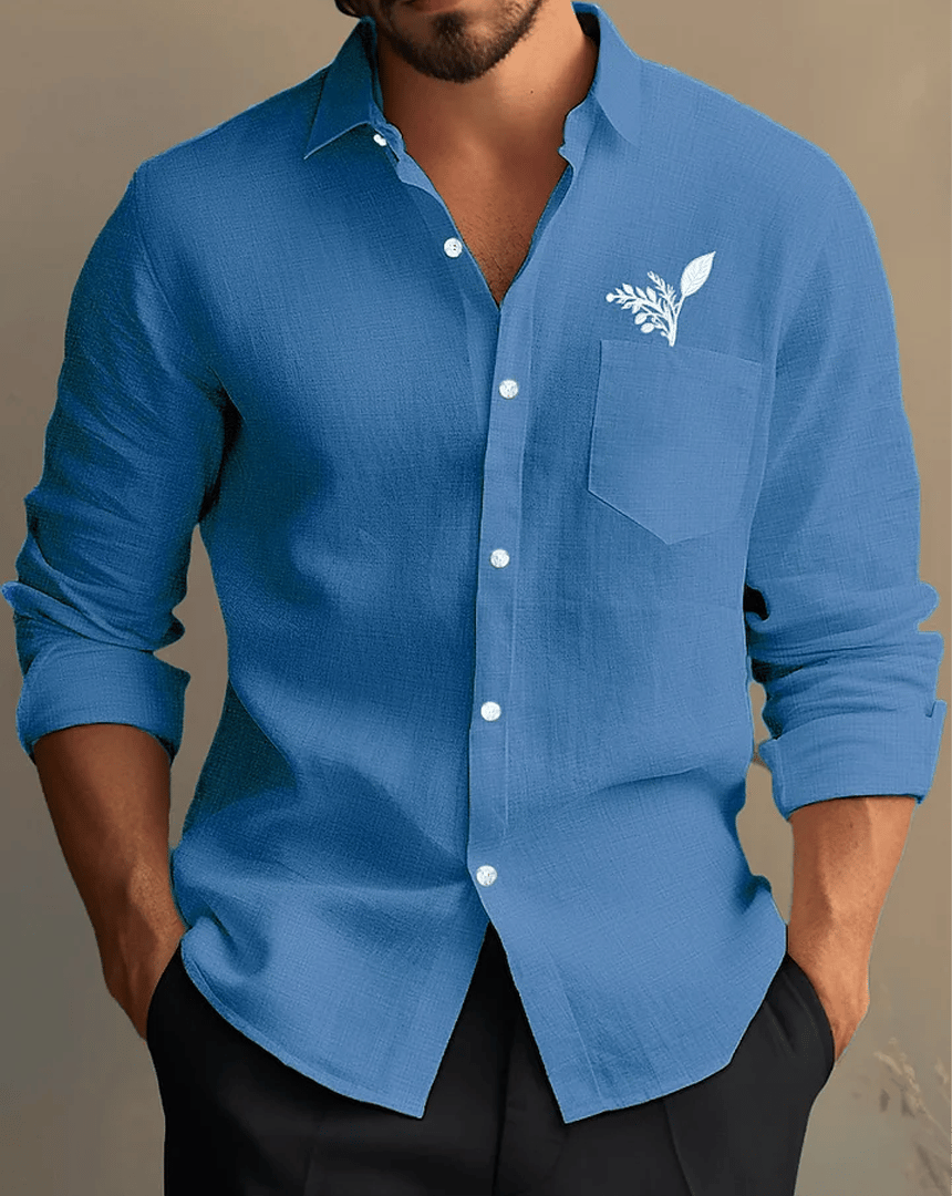 Camisa ejecutivo casual de manga larga para hombre