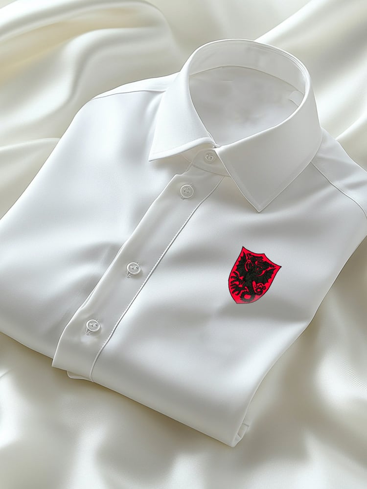 Camisa ejecutivo casual Logo solapa de manga corta para hombre