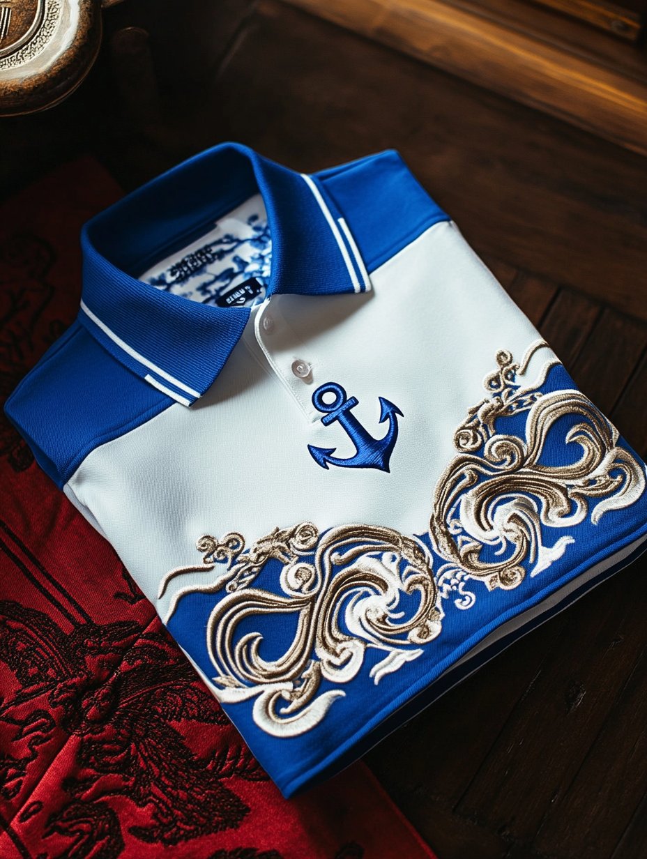 Camisa polo ejecutivo de lujo estampado Button de manga corta para hombre