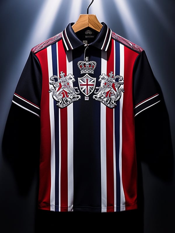 Camisa polo ejecutivo English rayas estampado Button para hombre