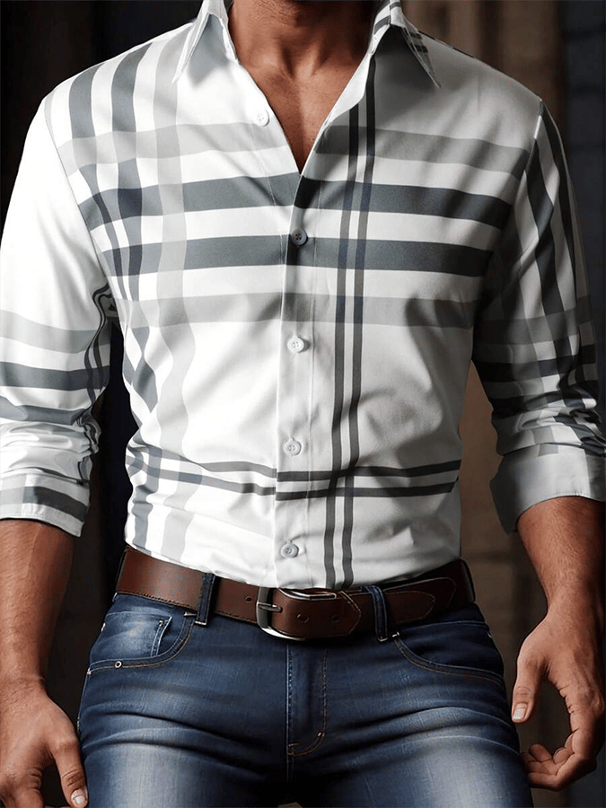 Camisa a cuadros ejecutivo casual para hombre