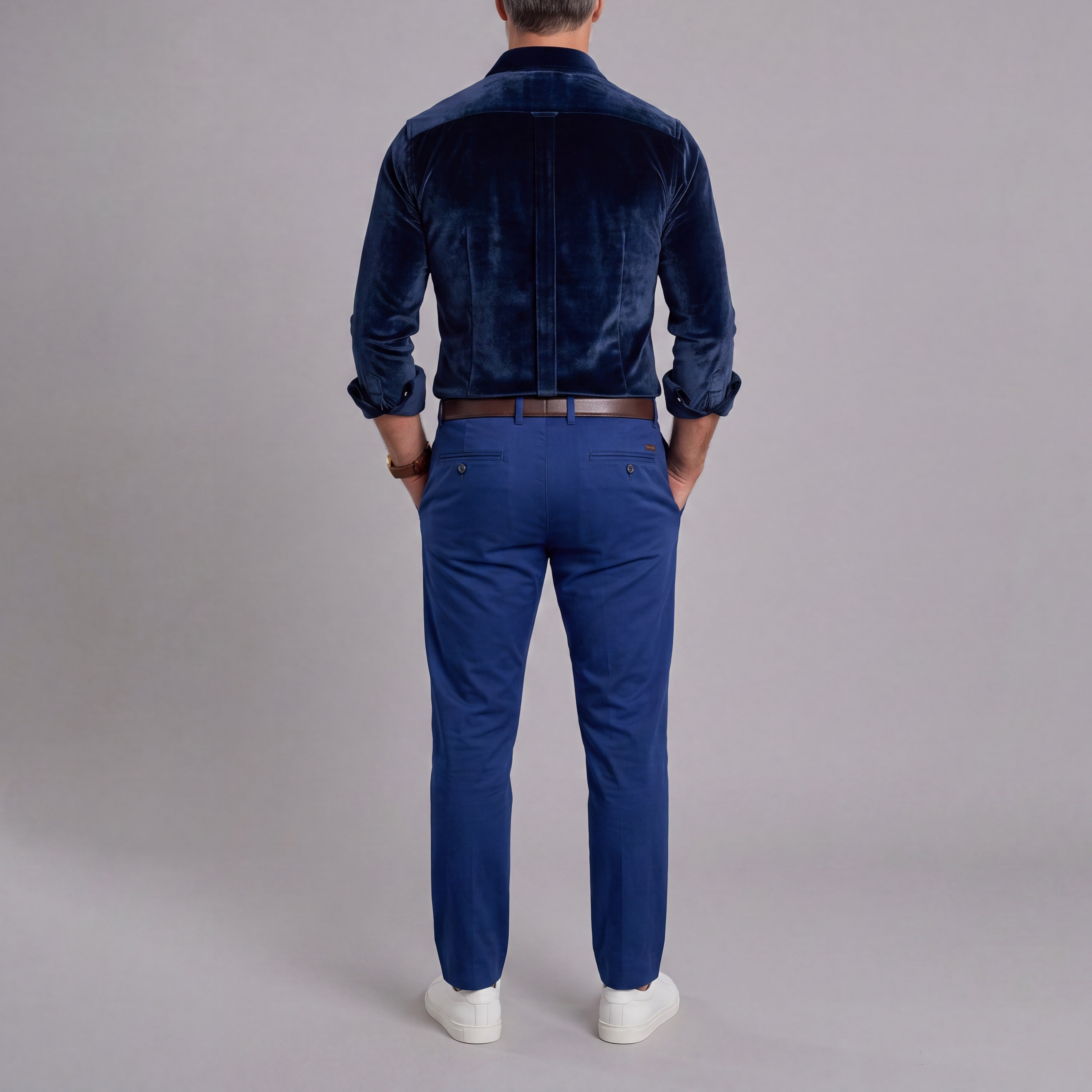 De manga larga Solid-Color camisas para hombre
