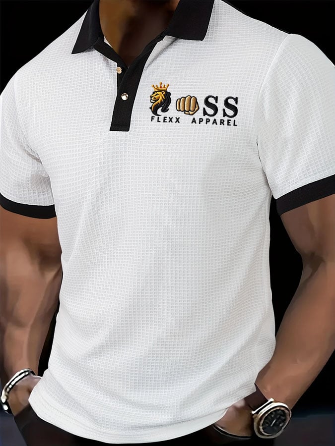 Camisa polo Waffle Fabric casual para hombre