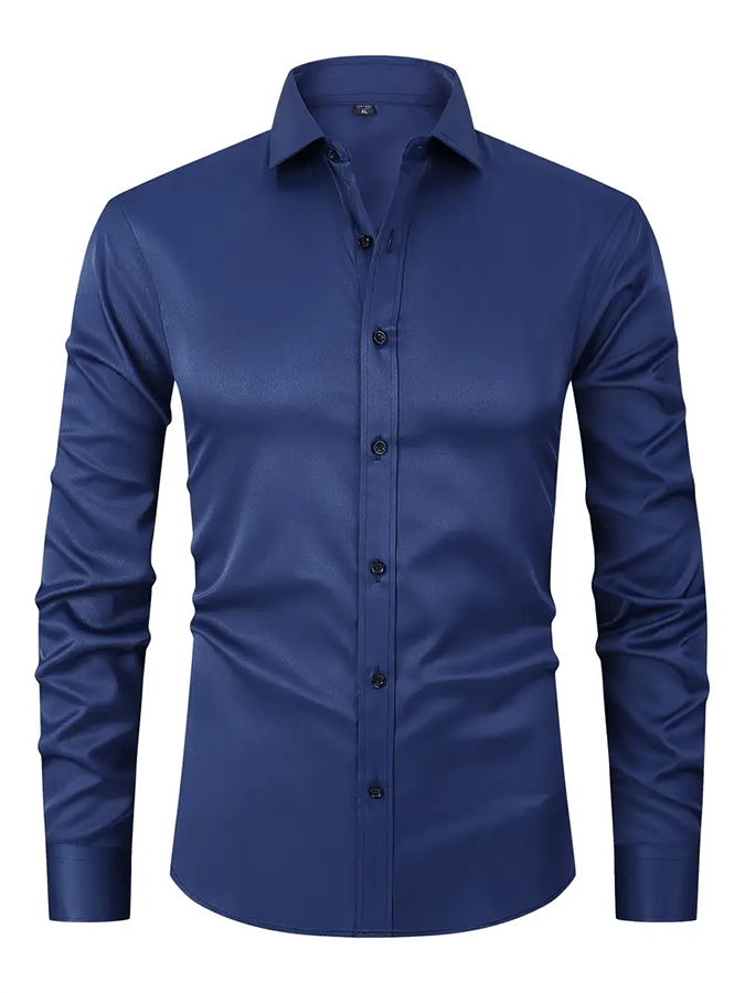 Camisa de color sólido Design ejecutivo casual para hombre