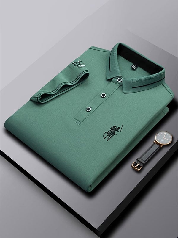 Camisa polo ejecutivo Logo solapa de manga corta para hombre