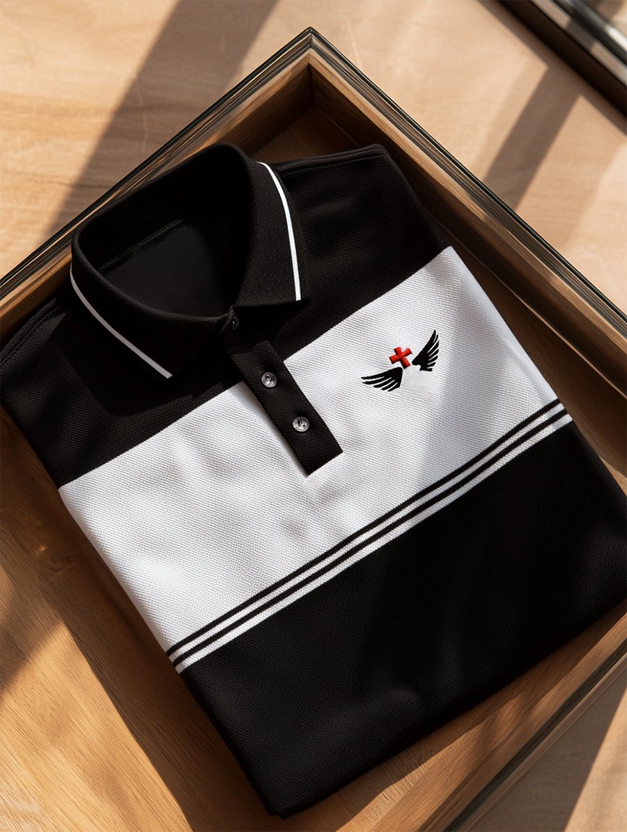 Camisa polo ejecutivo casual Button de manga corta para hombre