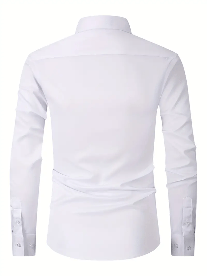 Camisa de color sólido Design ejecutivo casual para hombre
