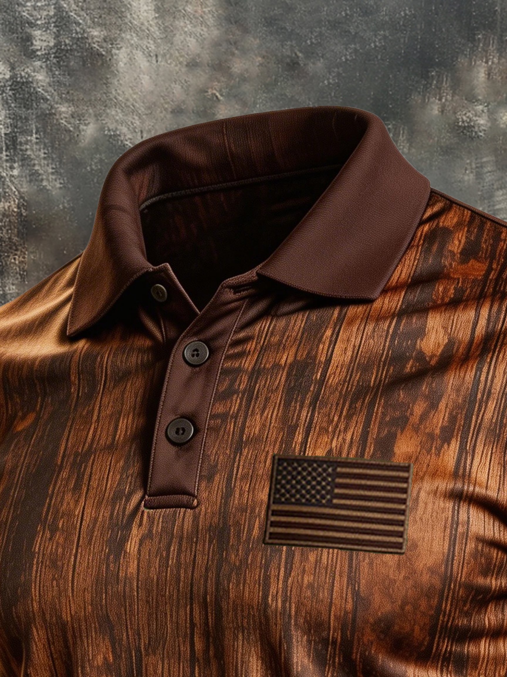Camisa polo retro Patriotic Color-Block de manga corta para hombre