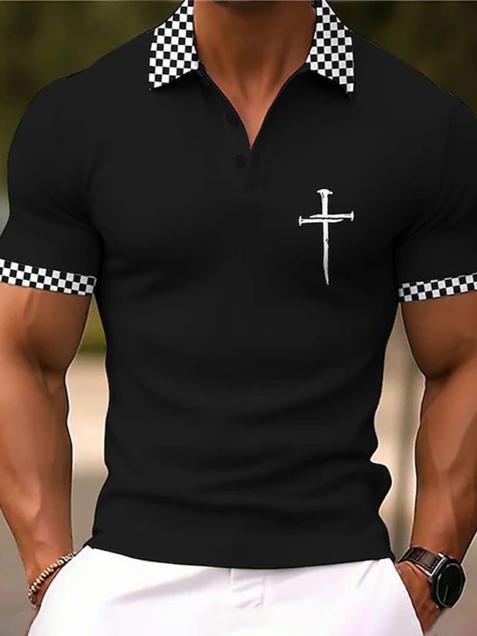Casual Contrast Color Faith Polo para hombre