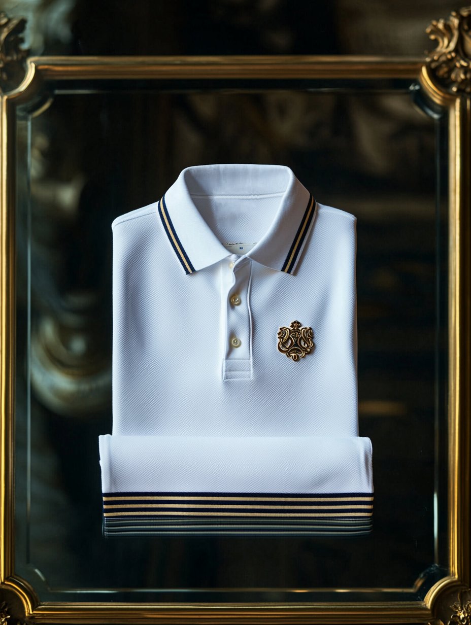 Camisa polo ejecutivo casual Badge Button de manga corta para hombre