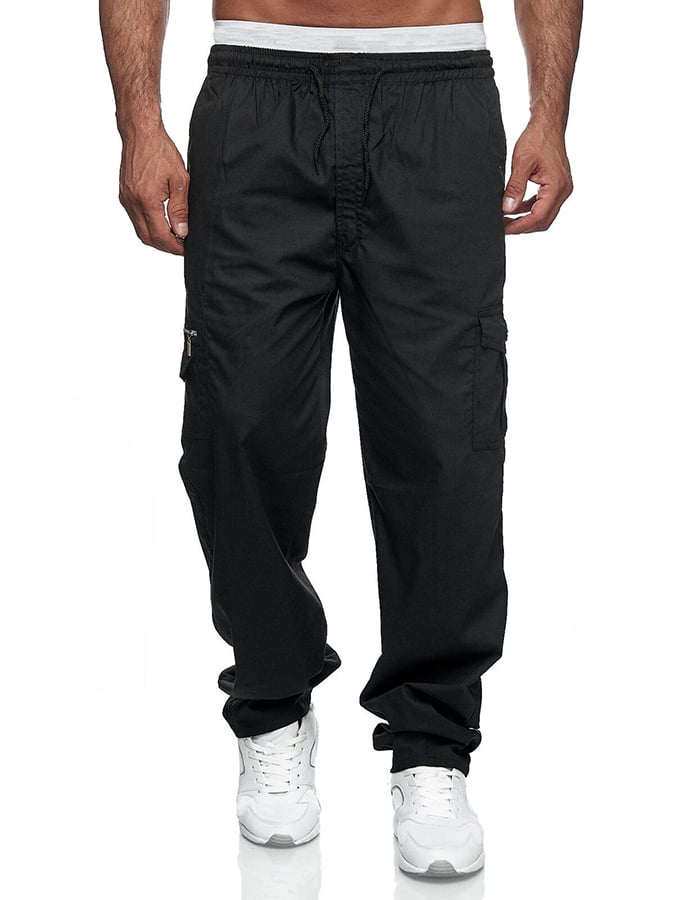 Pantalón Fitness Multi bolsillo holgado Straight Cargo casual