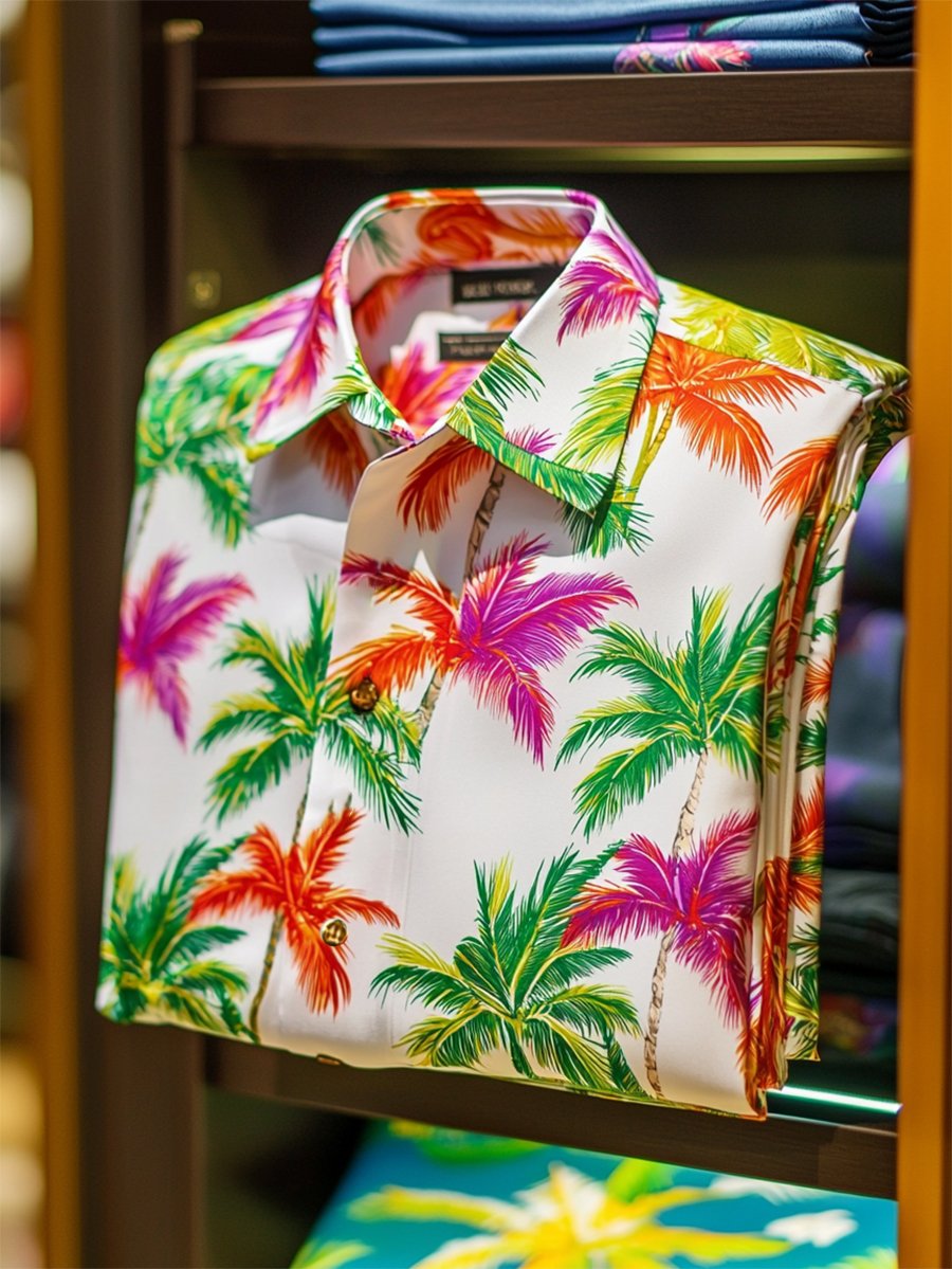 Camisa satén Luxe de manga larga con botones para hombre