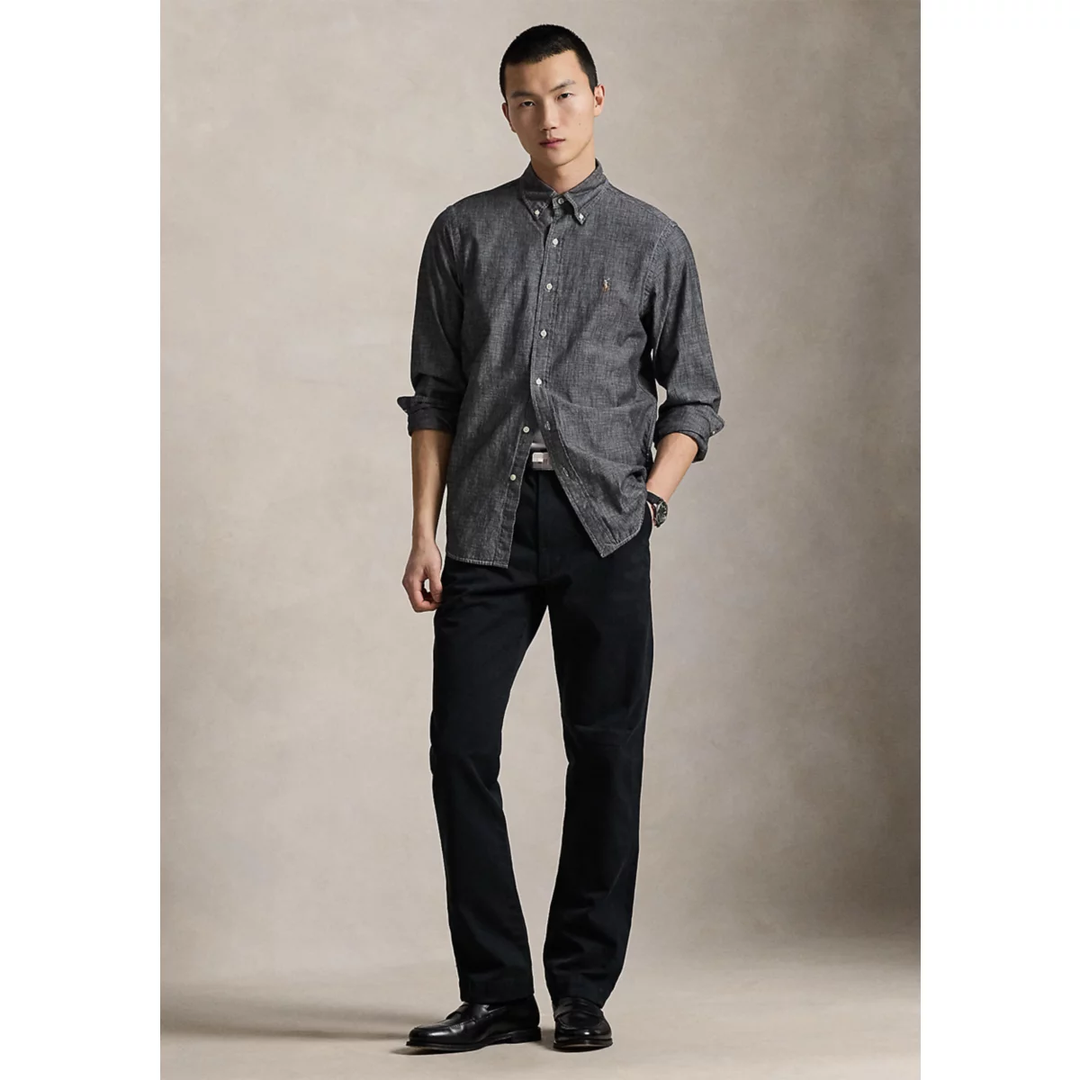 Classic Fit Chambray Shirt - 4