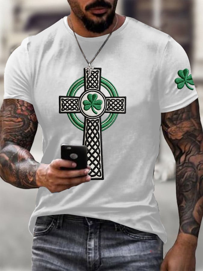 Camiseta St. Patrick's Day estampado Round Neck para hombre