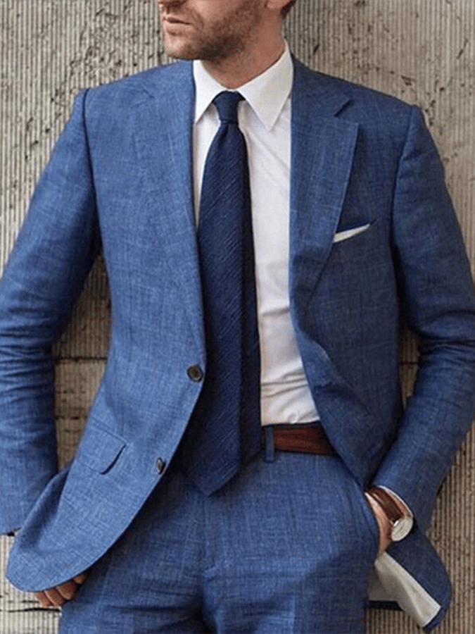 Chaqueta vintage Single-Breasted de color sólido Gentleman's ejecutivo Suit para hombre