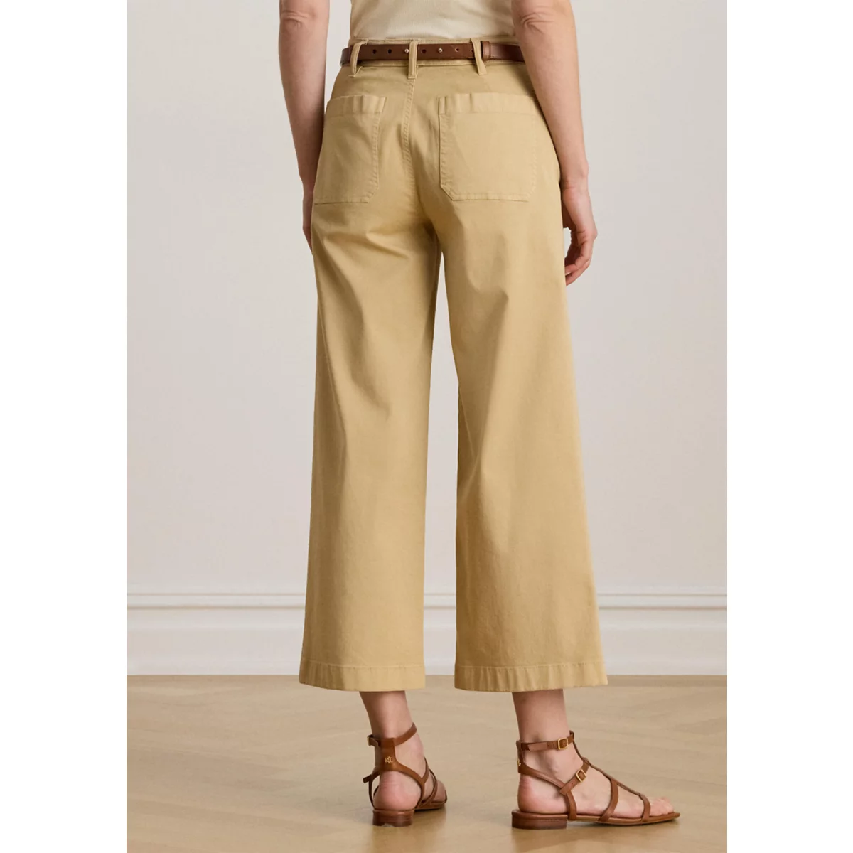 Petite Stretch Chino Wide-Leg Cropped Pants - 2