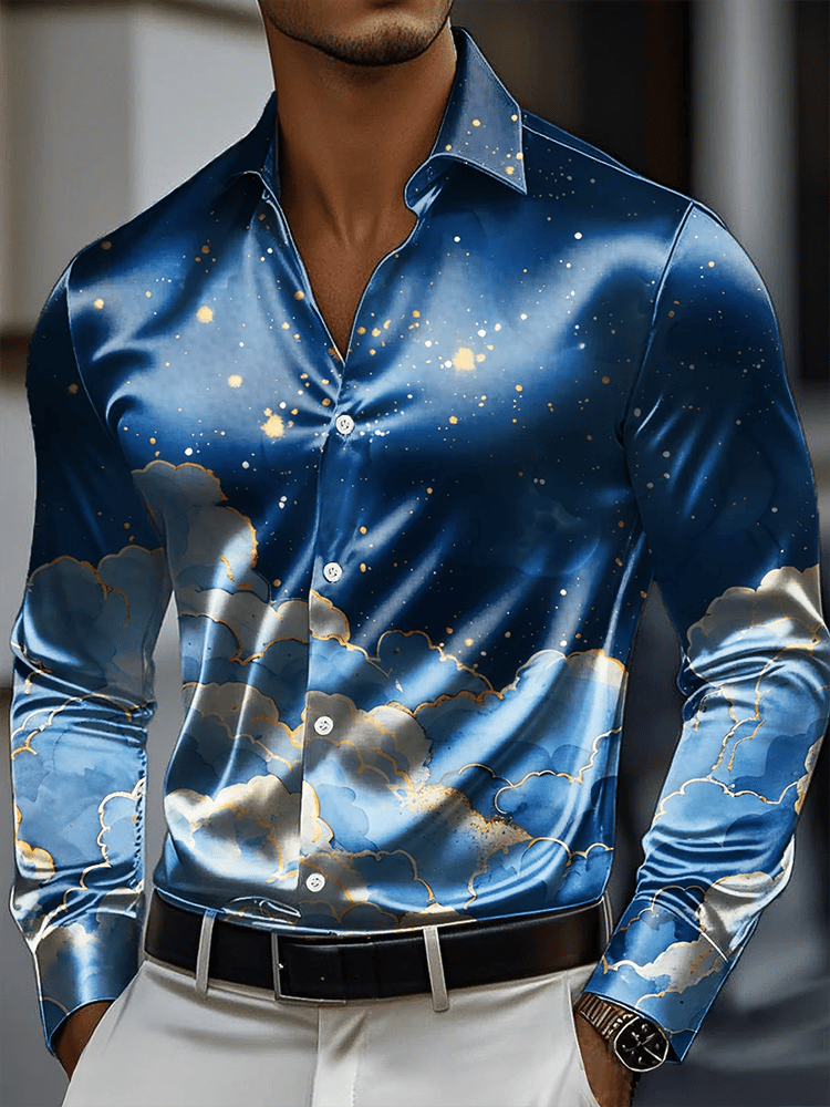 Camisa vintage de manga larga para hombre