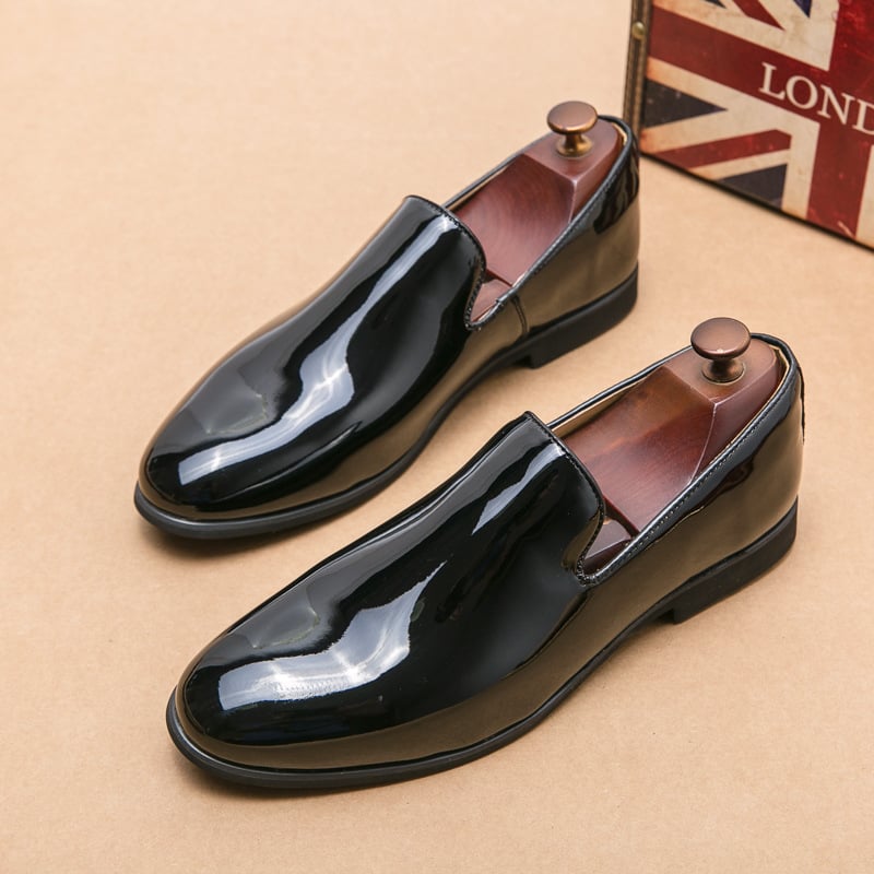 Zapatos de moda degradado Color casual Shiny cuero para hombre