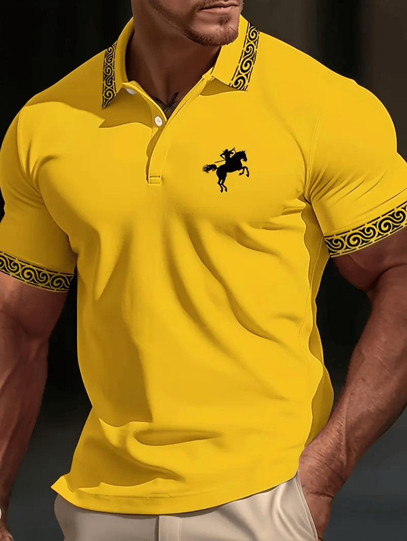 Camisa polo ejecutivo Logo con botones de manga corta para hombre