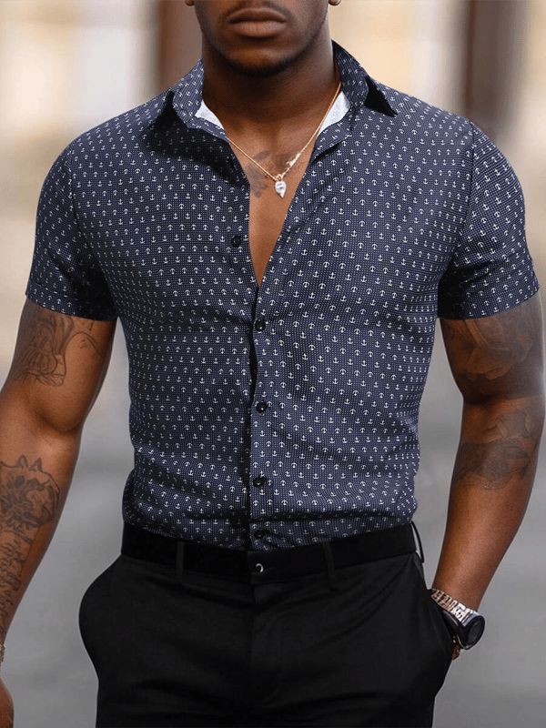 Camisa ejecutivo casual de manga corta para hombre