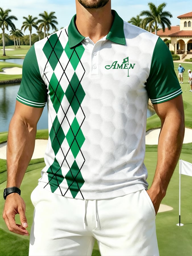Golf estampado casual Polo para hombre