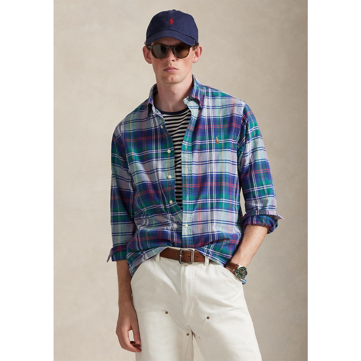 Classic Fit Striped Oxford Shirt - 1