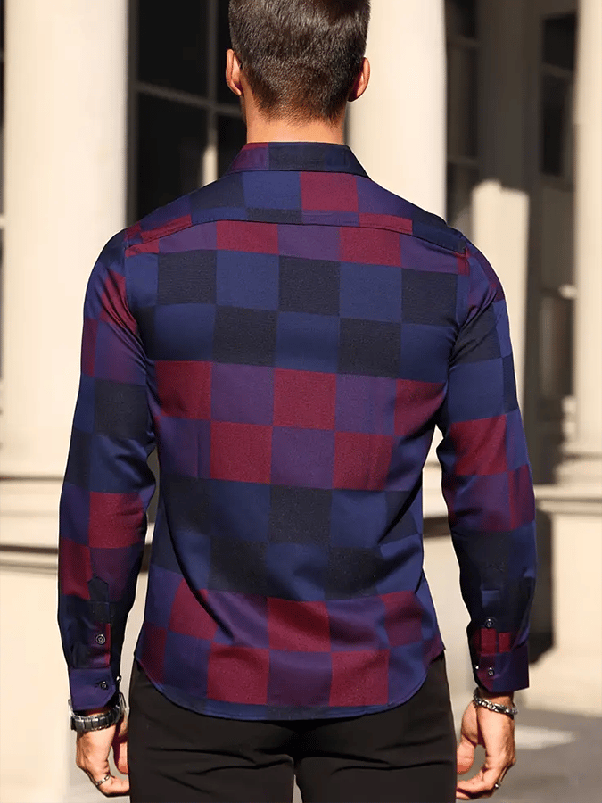 Camisa a cuadros ejecutivo casual para hombre