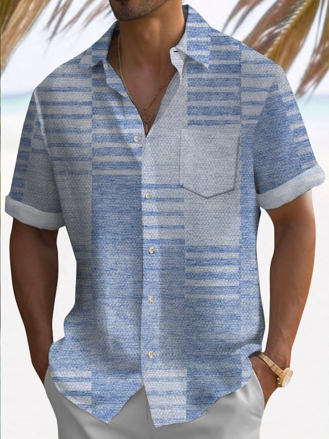 Camisa retro a cuadros estampado casual de manga corta (With Pockets) para hombre