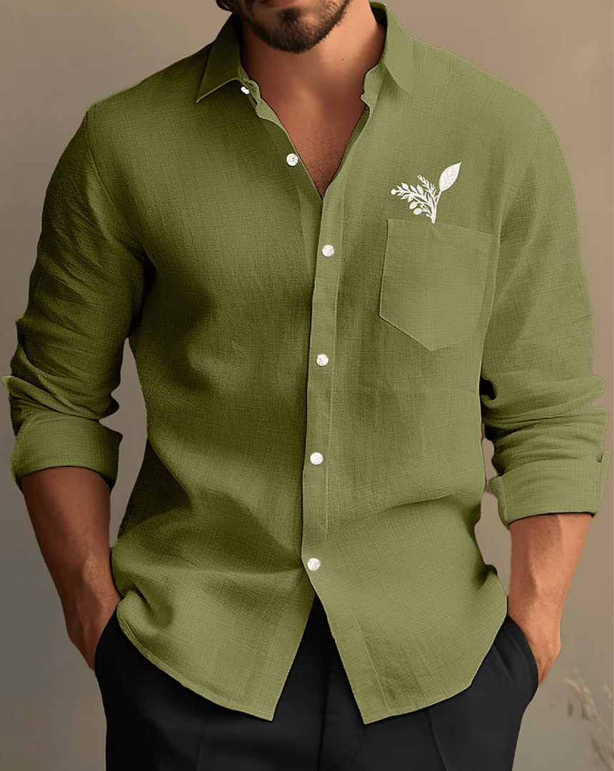 Camisa ejecutivo casual de manga larga para hombre
