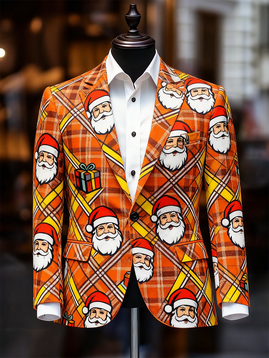 Ejecutivo casual a cuadros Christmas Suit Outerwear para hombre