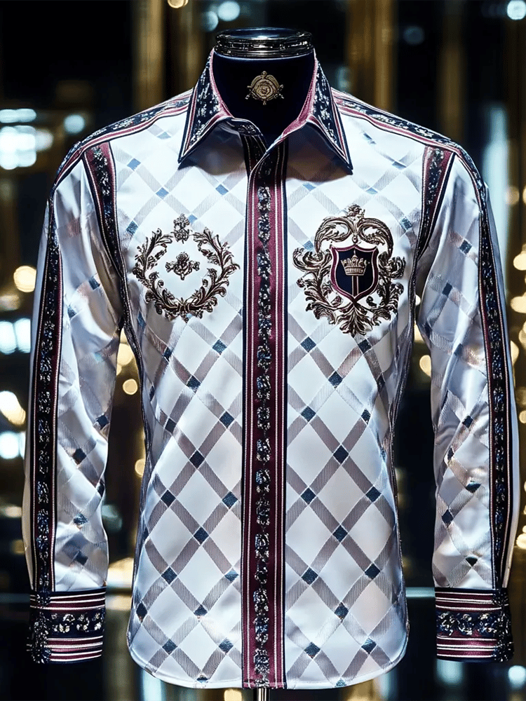 Camisa satén Luxe de manga larga con botones para hombre