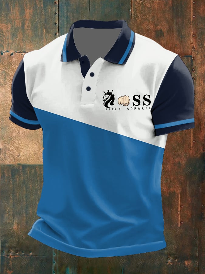 Elegantee casual ejecutivo casual Contrast Color Polo Top para hombre