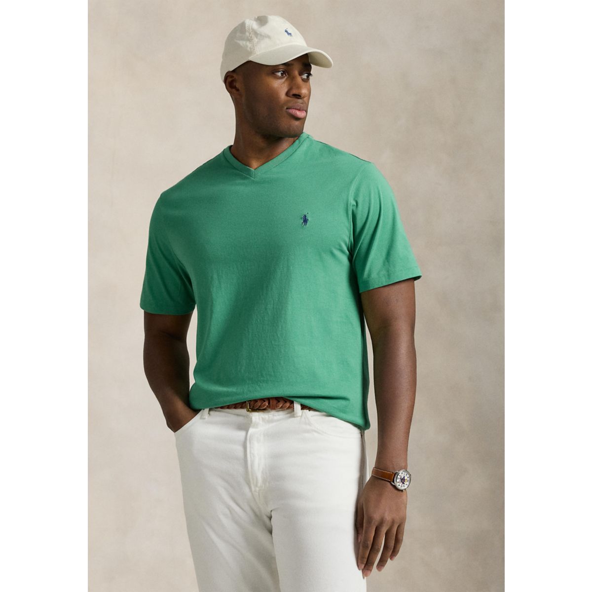 Big & Tall Jersey V-Neck T-Shirt - 1
