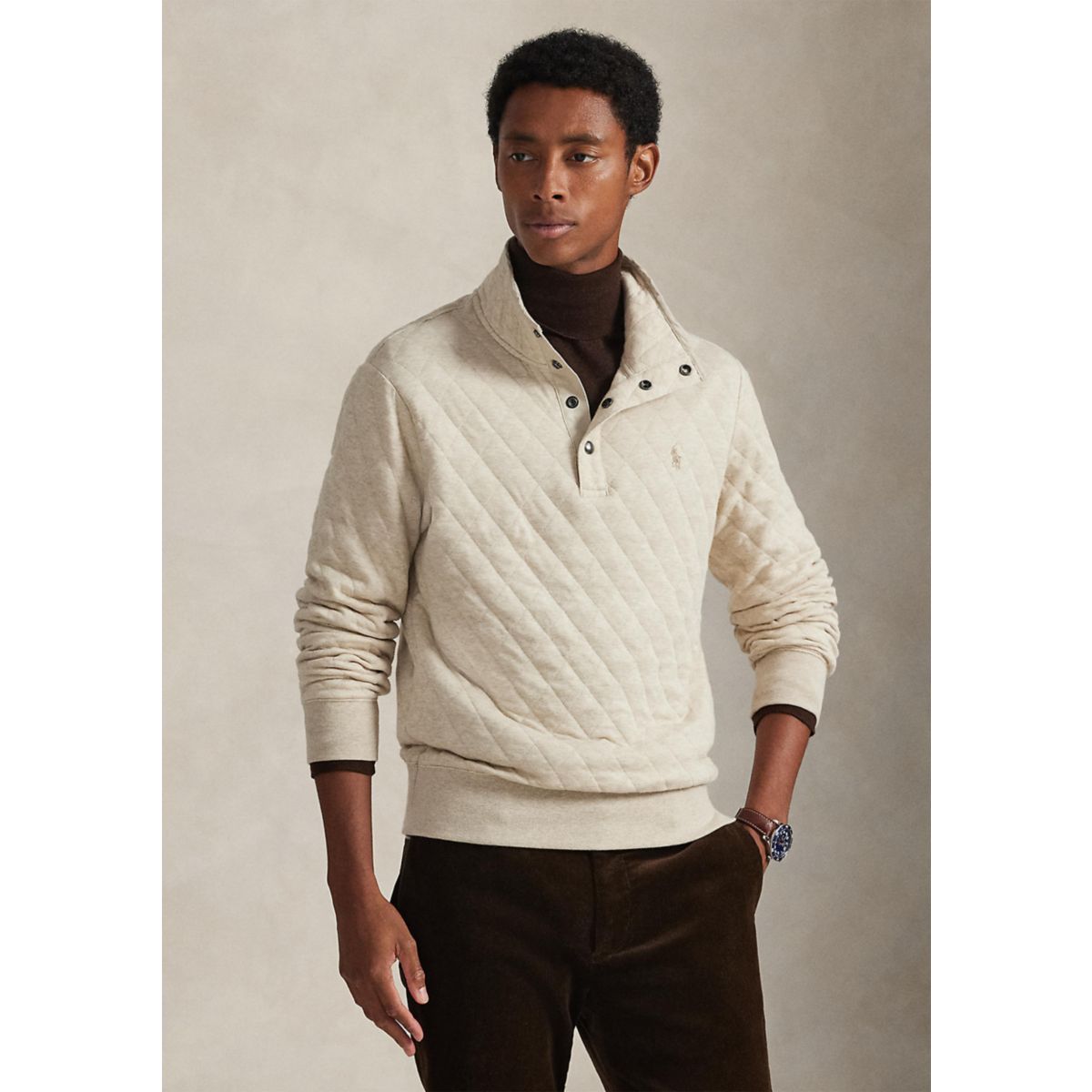 Quilted Double-Knit Jersey Pullover - 1