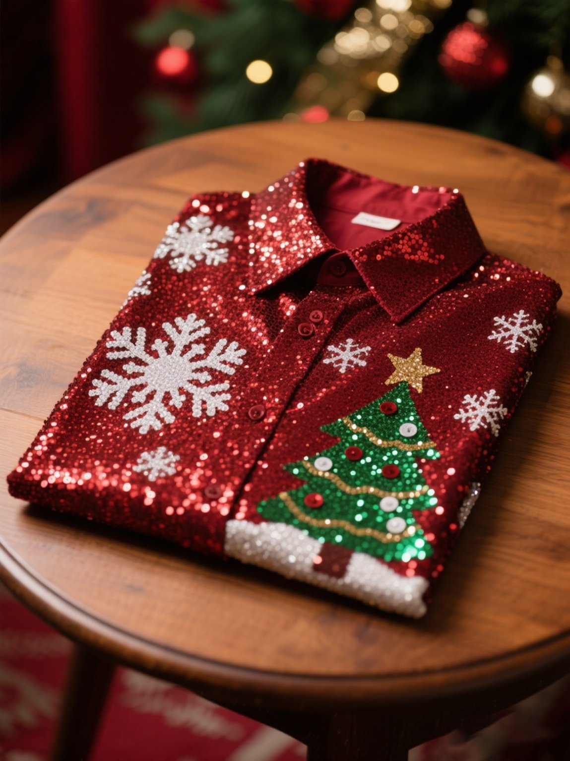 Camisa casual Christmas de manga larga para hombre