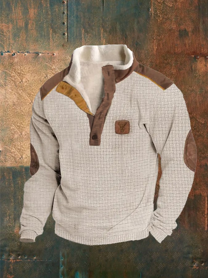 Sudadera Western estampado Button casual para hombre