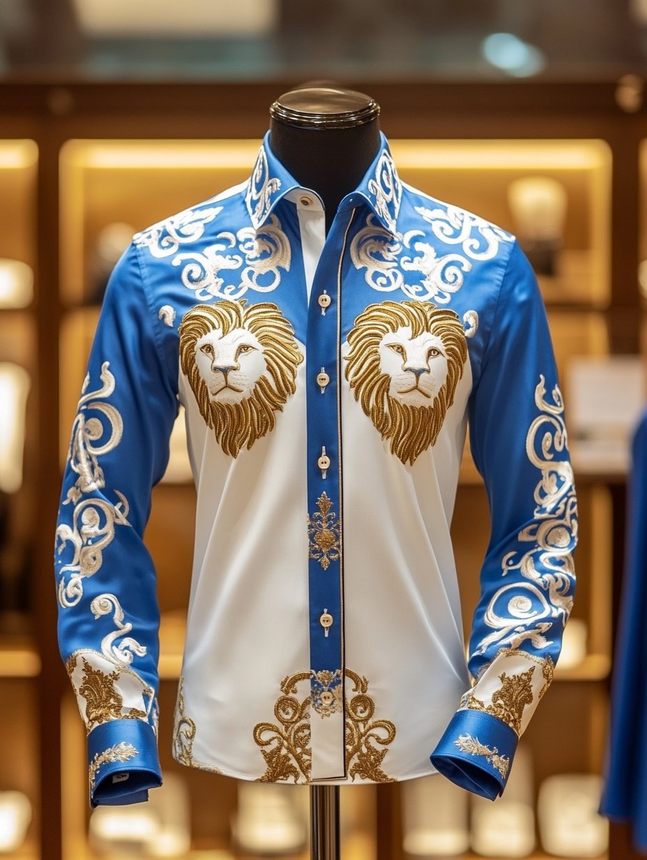Camisa satén Luxe de manga larga con botones para hombre