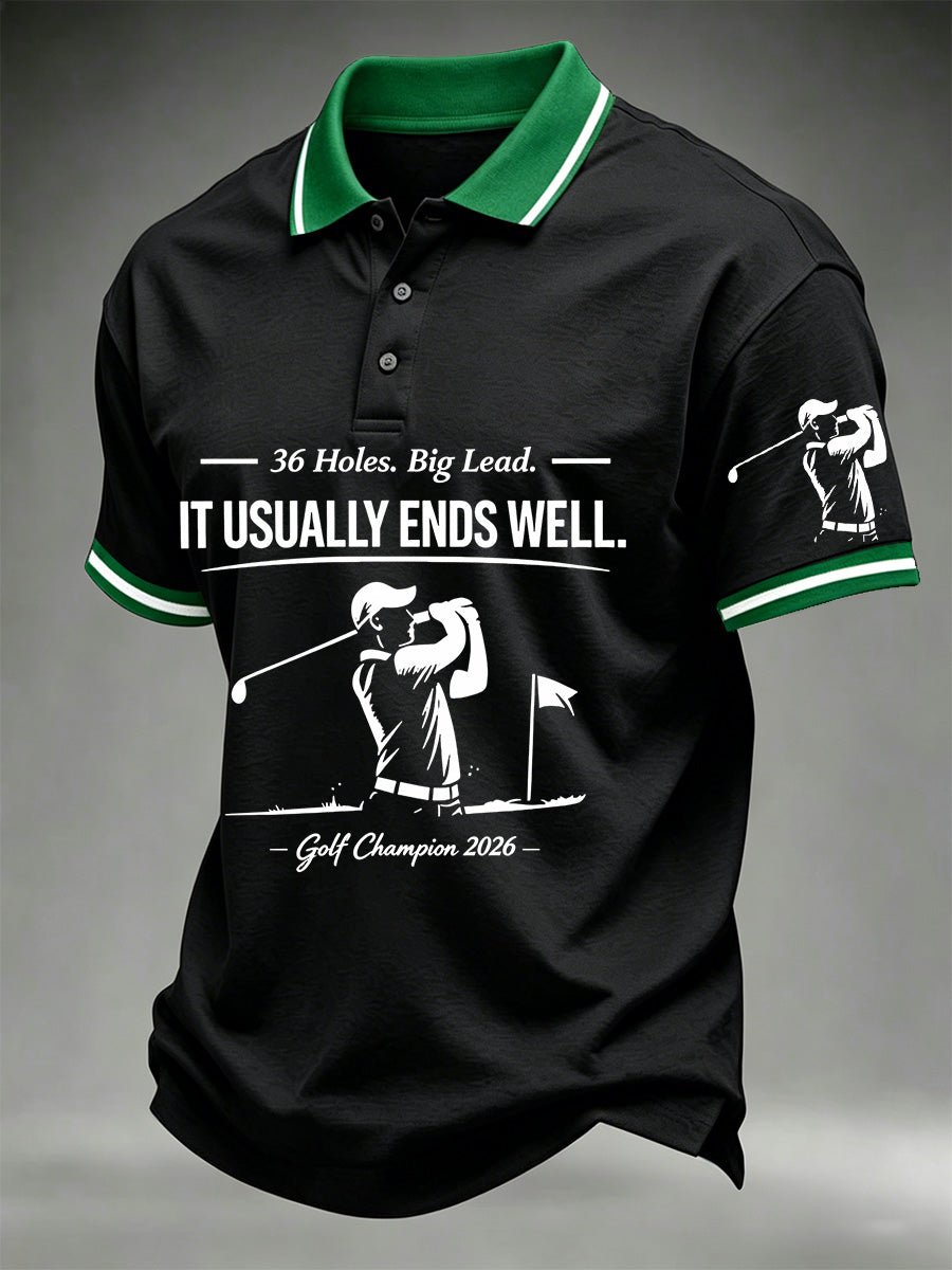Golf Champion estampado casual Polo para hombre