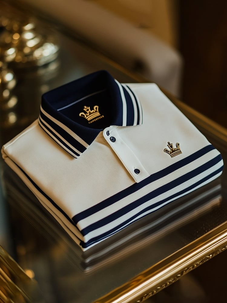 Camisa polo ejecutivo casual Logo Button de manga corta para hombre