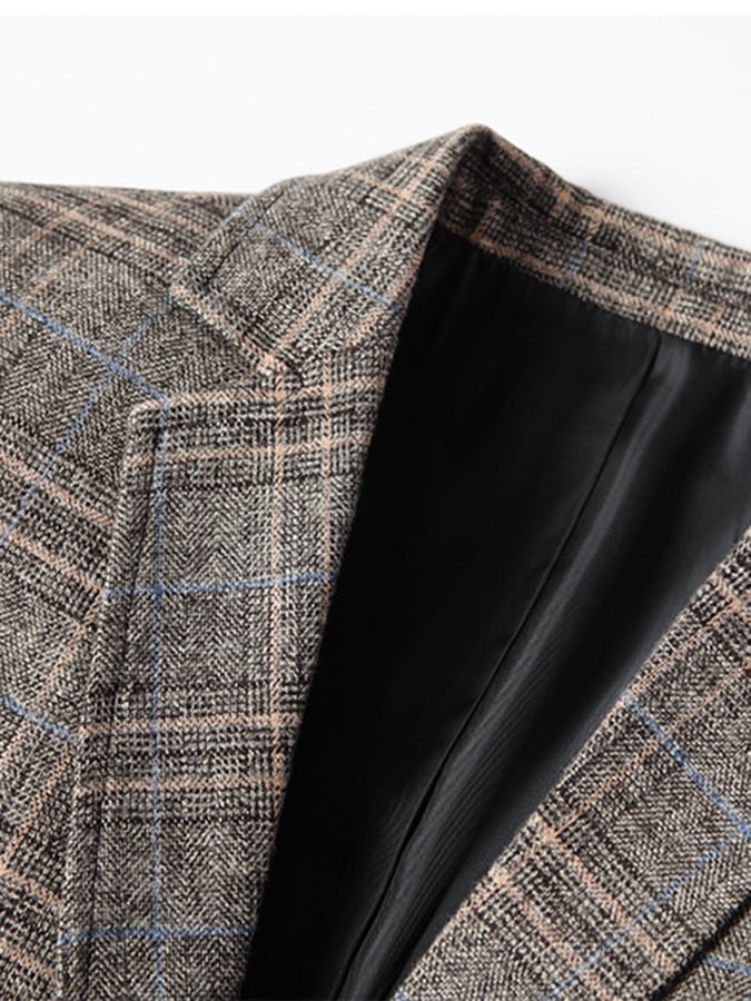 Chaqueta Checkered Gentleman ejecutivo casual Slim Suit